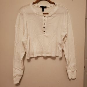 🆕️ Forever 21 Waffle Knit Henley Crop Top